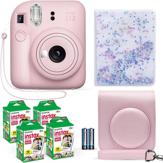 Fujifilm Instax Mini 12 Blossom Pink Camera Bundle with Film