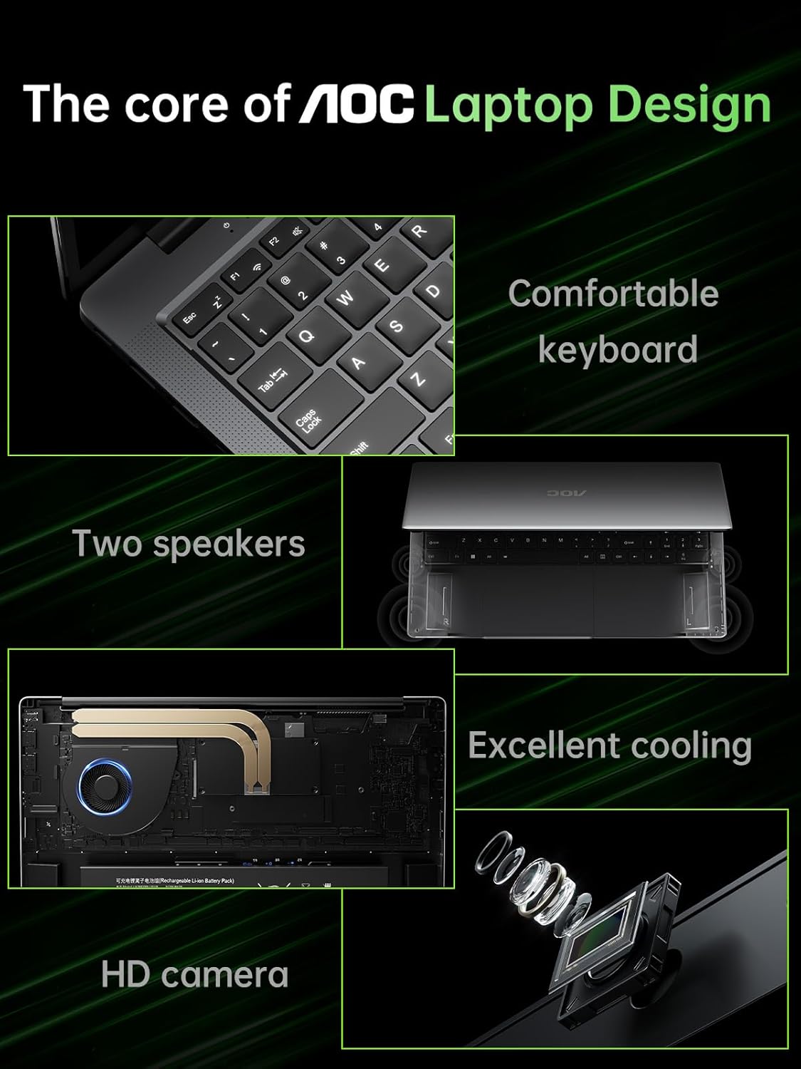 AOC AX16Pro Gaming Laptop Ryzen 7 5700U 16GB 512GB SSD