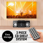 Magnavox MM442 3-Piece CD Shelf System Bluetooth Black