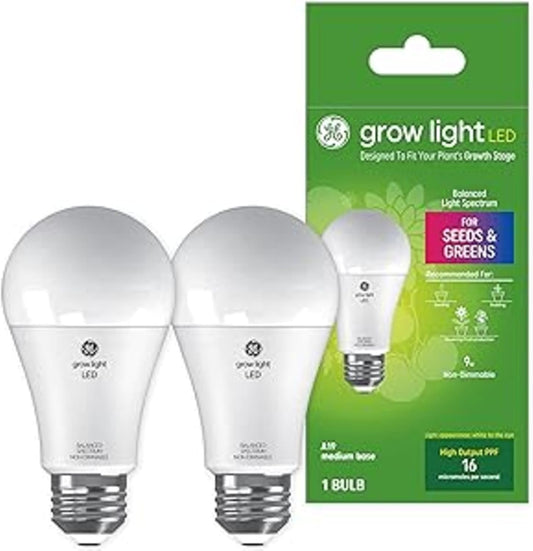 GE 00043168550895 Grow LED Light Bulb Balanced Spectrum 2-Pack