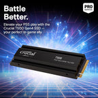 Crucial CT2000T500SSD5 2TB Gen4 NVMe Gaming SSD Heatsink