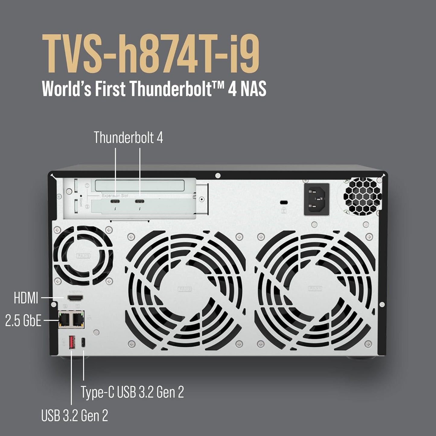 QNAP TVS-H874T-I9-64G-US 8-Bay Thunderbolt 4 NAS - Diskless