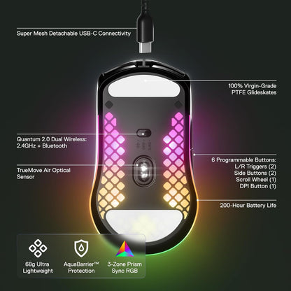 SteelSeries 62612 Aerox 3 Wireless Gaming Mouse - Onyx