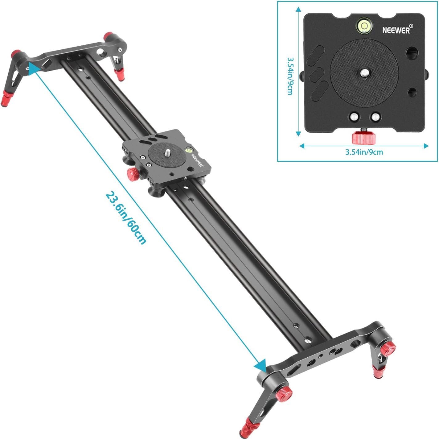 Neewer 10089695@@##1 Camera Track Slider Stabilizer Rail 60cm