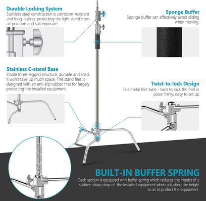 Neewer ST-C-CB 10ft C-Stand Light Stand Boom Arm Kit