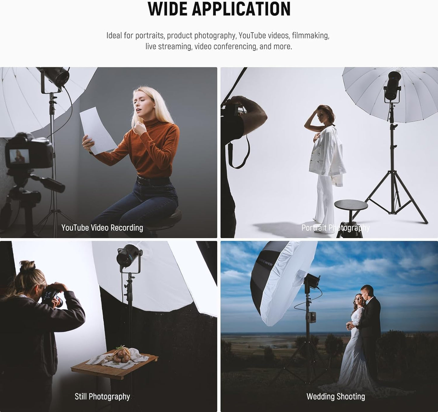 Neewer 10103468 41" Parabolic Reflective Umbrella with Diffuser