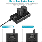Neewer 10095058 NP-FW50 Battery Charger Dual Pack