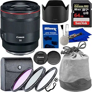 Canon CN50F12LUSMRF RF 50mm f/1.2 L USM Lens Bundle