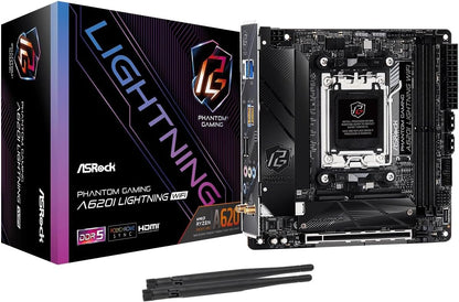 ASRock 90-MXBMN0-A0UAYZ A620I Lightning WiFi Mini-ITX Motherboard