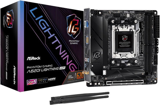 ASRock 90-MXBMN0-A0UAYZ A620I Lightning WiFi Mini-ITX Motherboard