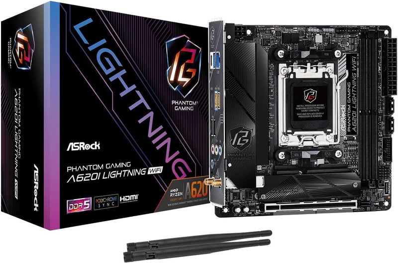ASRock 90-MXBMN0-A0UAYZ A620I Lightning WiFi Mini-ITX Motherboard — main product image
