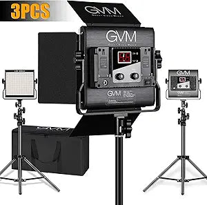 GVM GVM480 LED Video Lighting Kit 3 Panel 2300K-6800K