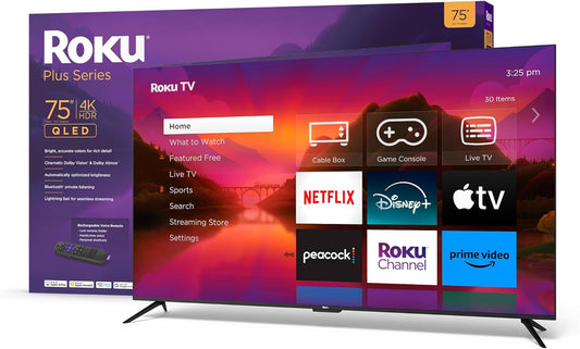 Roku 75R6A5R 75-Inch Plus Series 4K QLED Smart TV