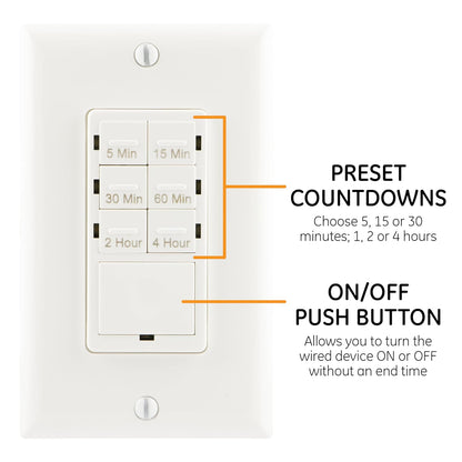 GE 15318 In-Wall Countdown Timer - 6-Option