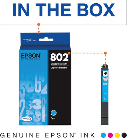 Epson 802 T802220-S Cyan Standard Capacity Ink Cartridge