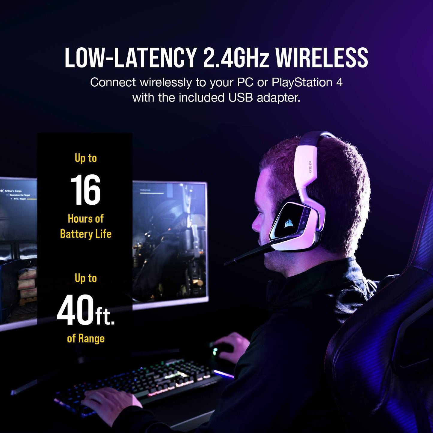 Corsair CA-9011202-NA VOID Elite Wireless Gaming Headset - White