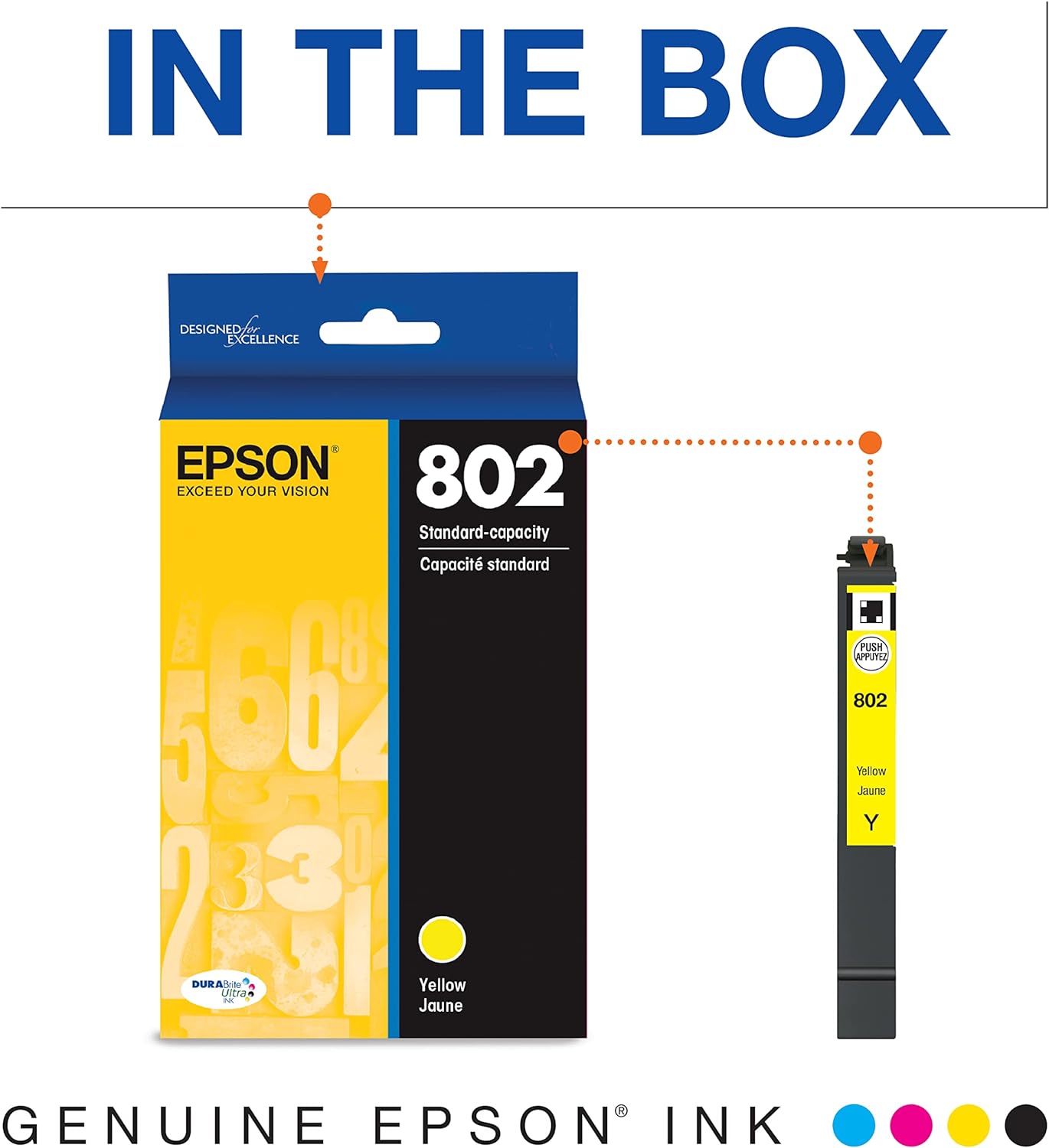 Epson T802420-S Yellow Ink Cartridge Standard Capacity
