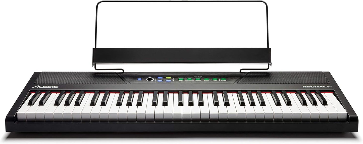 Alesis Recital 61 Key Digital Piano Keyboard Bundle