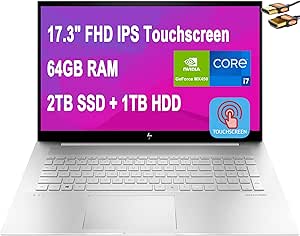 HP Envy 17 Laptop 17.3" Touchscreen i7 64GB RAM 2TB SSD + 1TB HDD