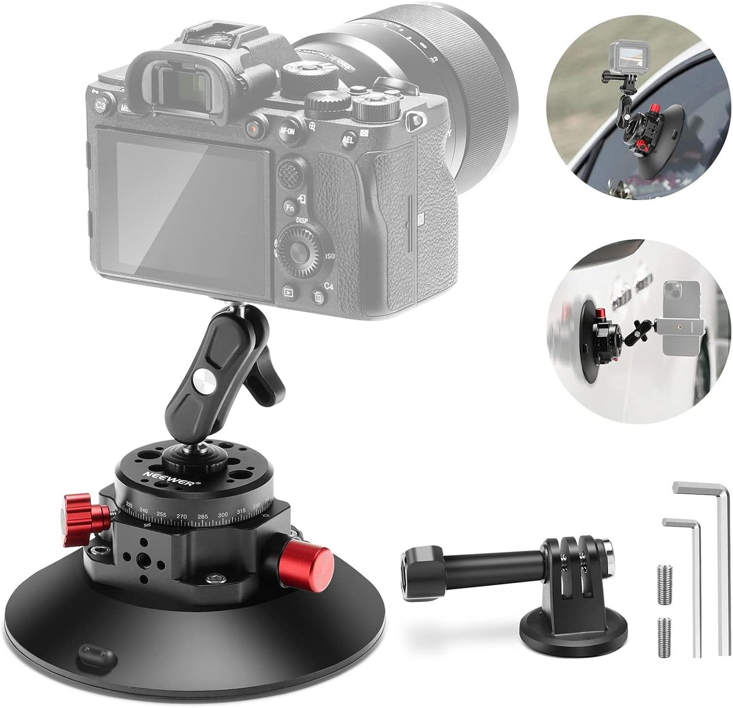 Neewer CA013 6-inch Camera Suction Cup Mount