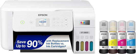 Epson C11CJ66202-N EcoTank ET-2800 Wireless Printer (Renewed)