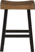 Lexicon 194840233084: Saddle Bar Stools, Set of 2, Black/Brown