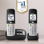 Panasonic KX-TGU432B Cordless Phone Easy-to-Use Big Buttons