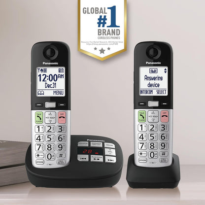 Panasonic KX-TGU432B Cordless Phone Easy-to-Use Big Buttons