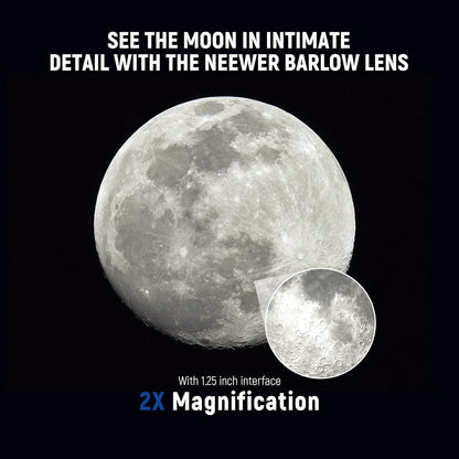 Neewer 10093357 2X Barlow Lens for 1.25" Telescope