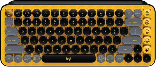 Logitech 920-010707 POP Keys Keyboard: Wireless Mechanical Emoji, Yellow