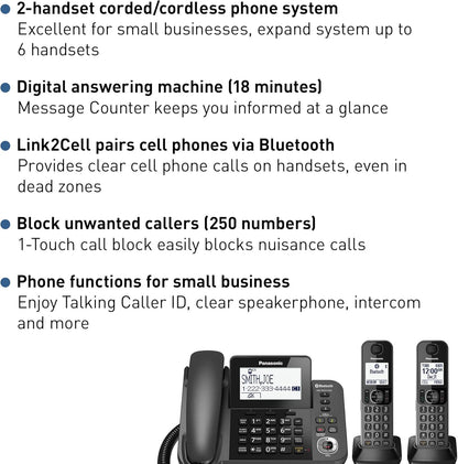 Panasonic KX-TGF382M Bluetooth Cordless Phone Answering Machine