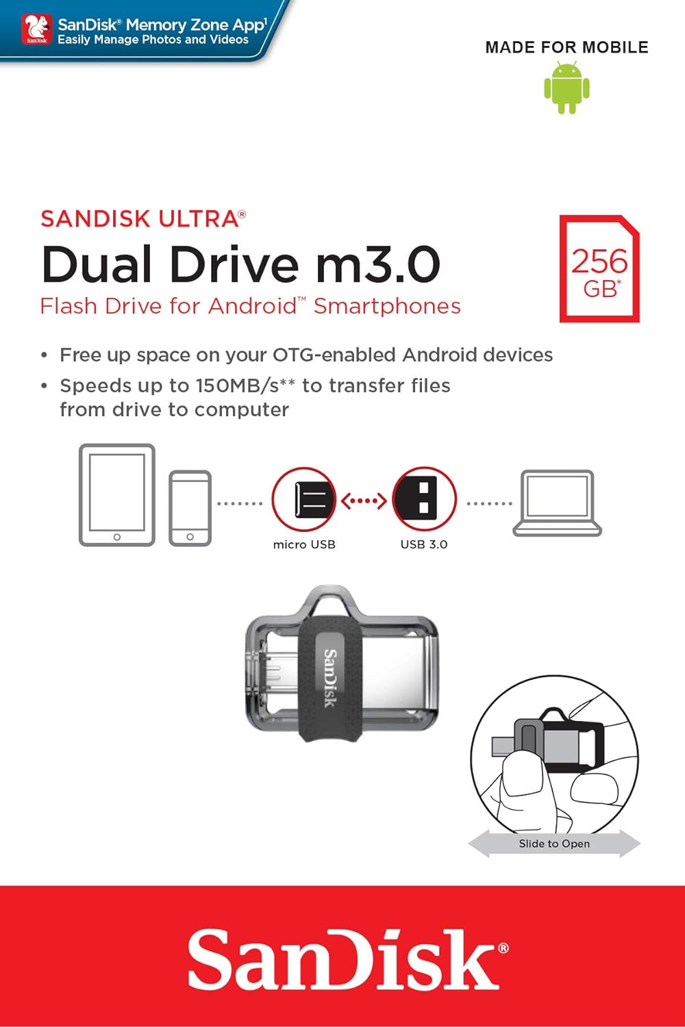 SanDisk SDDD3-256G-G46 256GB Ultra Dual Drive m3.0 Android