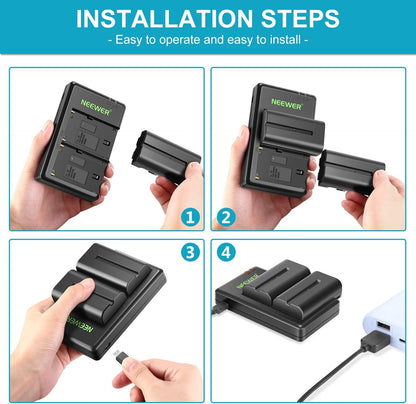 Neewer 10089576 NP-F550 Battery Charger Set (2-Pack)