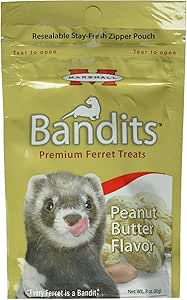 Marshall Ferret Treats Peanut Butter Bandits 3 Ounce 20-Pack