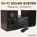 Sharp XL-B512 Bluetooth CD Micro System - Mahogany Oak