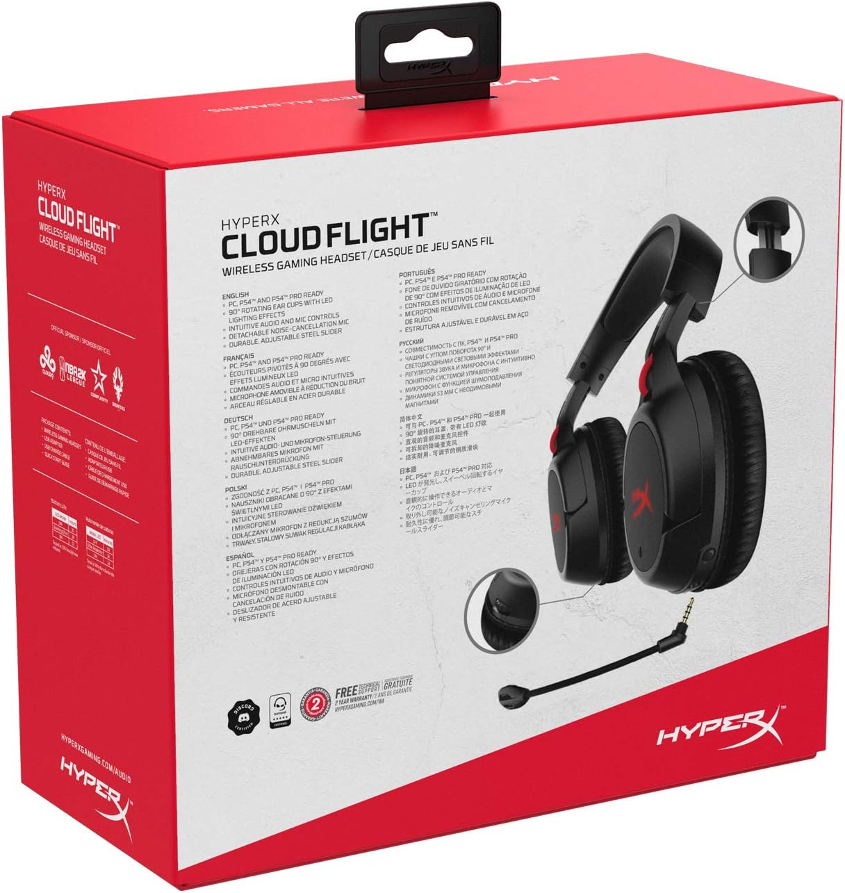 HyperX HX-HSCF-BK/AM Cloud Flight Wireless Gaming Headset 30-Hour Battery