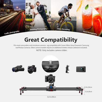 Neewer ER1-80 31.5" Motorized Camera Slider with App Control
