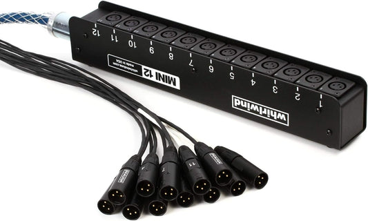 Whirlwind Medusa Mini 12 Low Profile Audio Drop Snake - 50 Feet