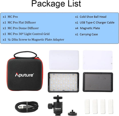 Aputure MC Pro Mini RGBWW On-Camera Video Light