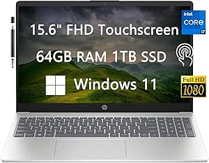 HP 15-fd0357nr 15.6" FHD Touchscreen Laptop i7 64GB