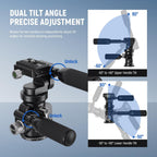 Neewer GM37 3-Way Tripod Head with Leveling Base