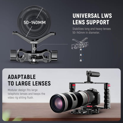 Neewer 10102034 Camera Lens Support 15mm Rod Rail
