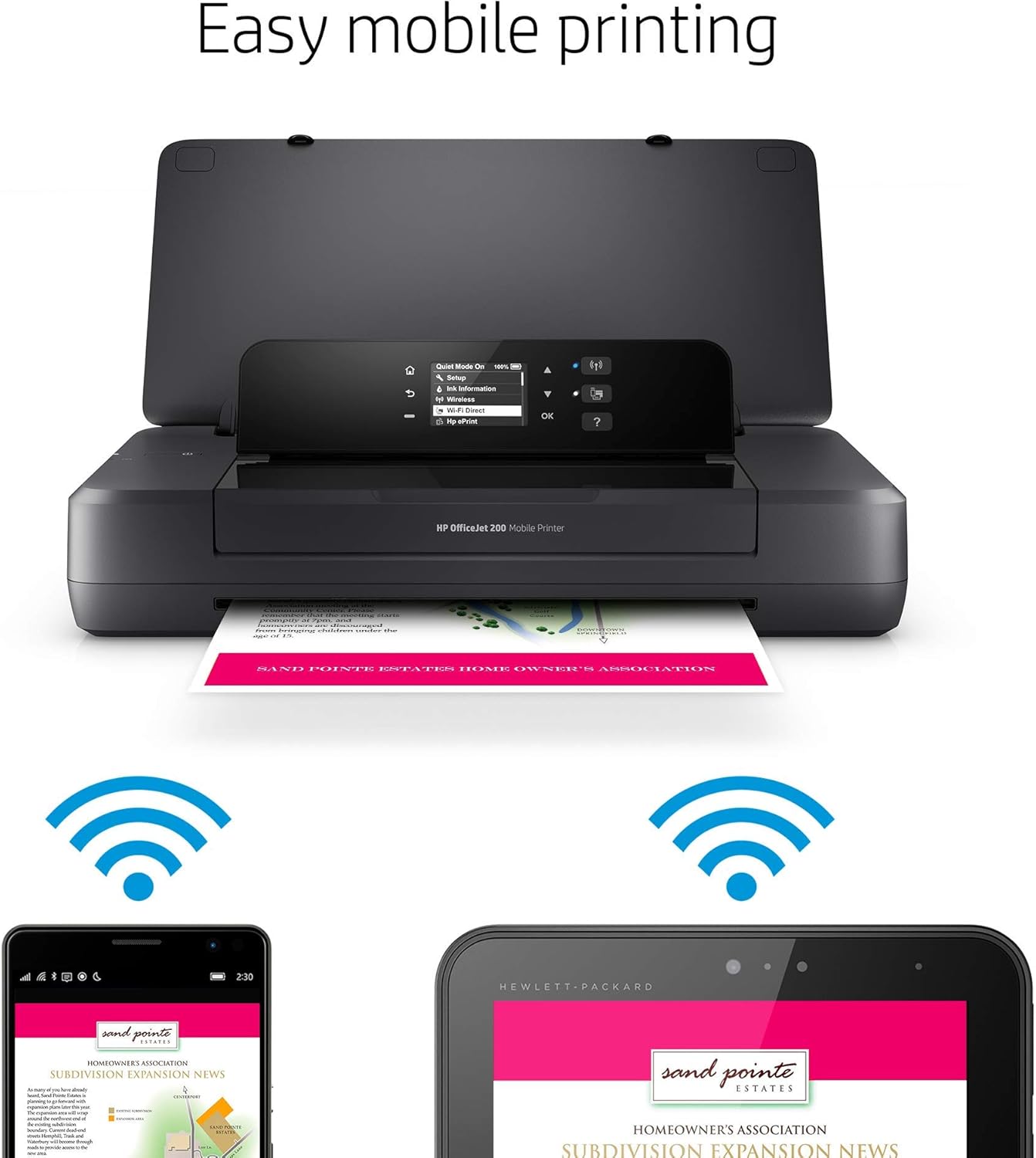 HP CZ993A OfficeJet 200 Portable Wireless Printer (Renewed)