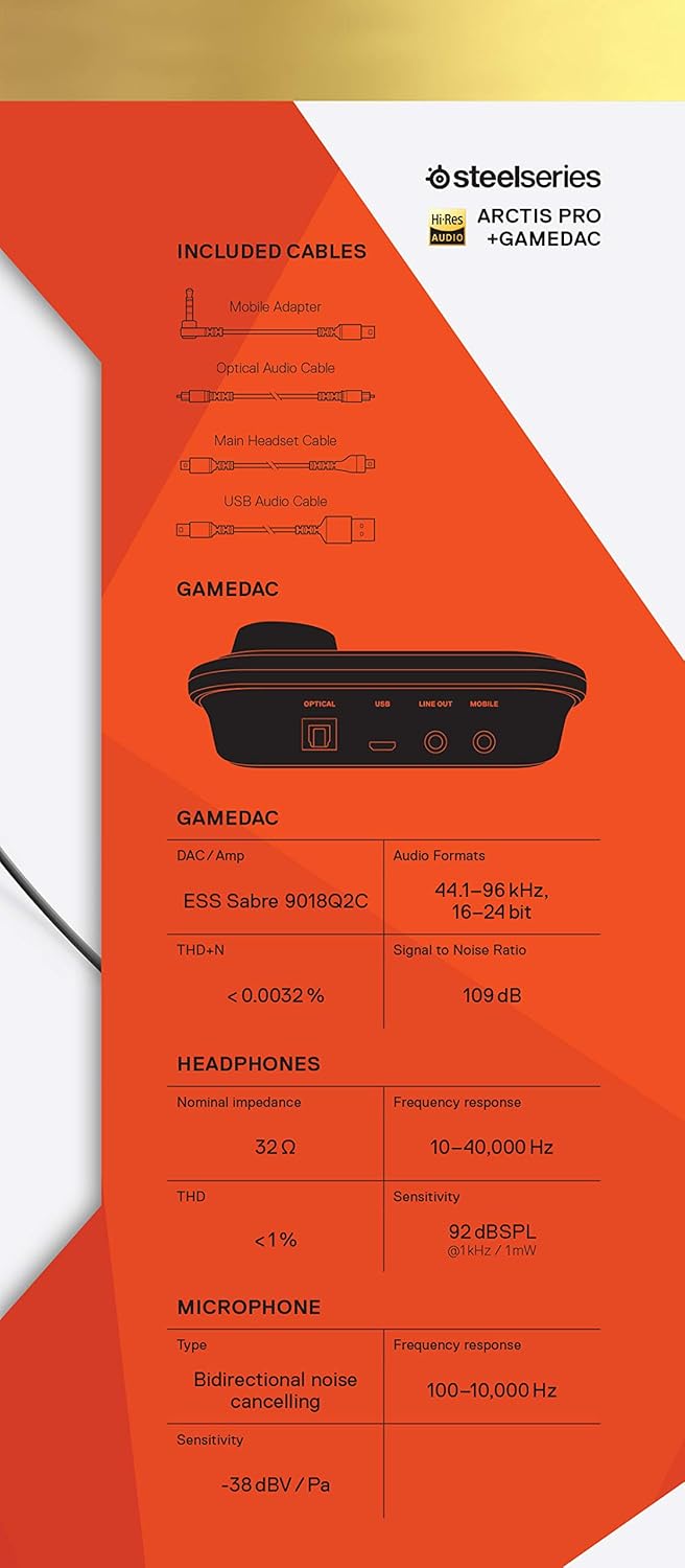SteelSeries 61454 Arctis Pro GameDAC Hi-Res Gaming Headset