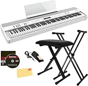 Roland AUS-FP-90X-WH-COMBO-DLX White Digital Piano Deluxe Bundle
