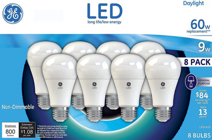 GE 980180629 60W Equivalent LED Bulb 8-Pack