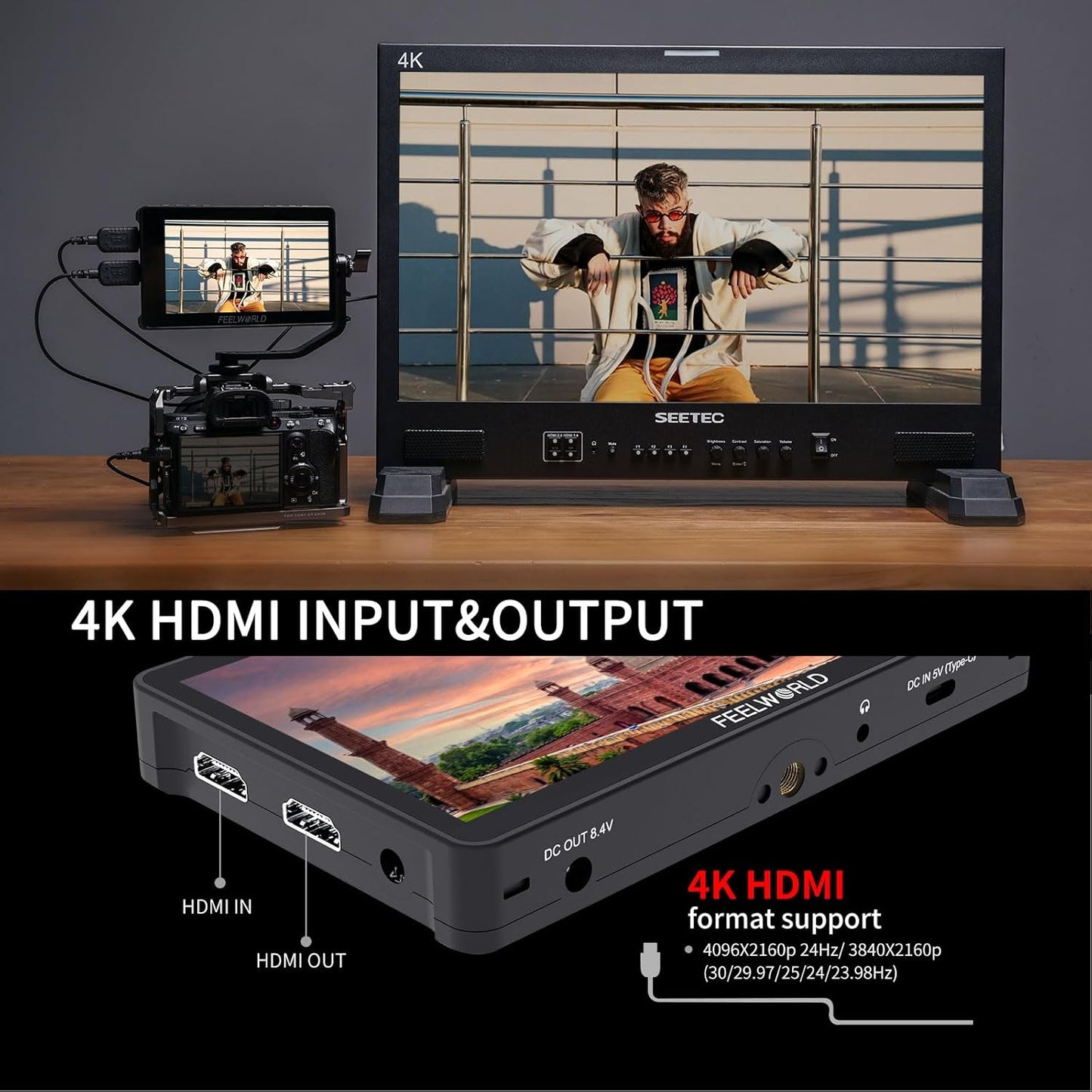 FEELWORLD F5 Pro V4 6" Touch Screen 4K HDMI Camera Monitor