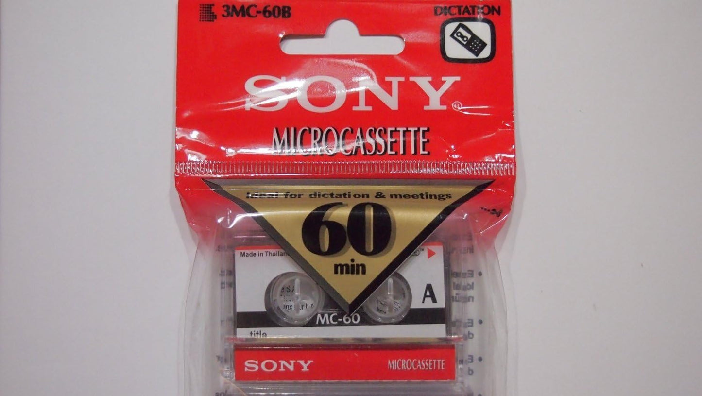 Sony PRT-PC-9343983 60-Minute Microcassette Tapes (3-Pack)