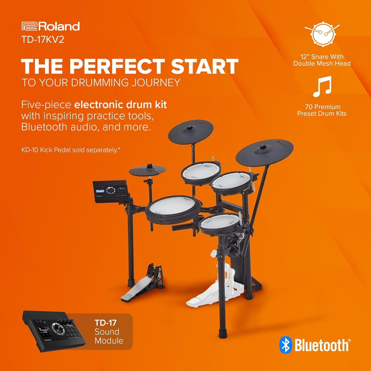 Roland TD-17KV2 V-Drums Quiet Electronic Drum Kit