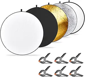 Neewer 90092019 5-in-1 Light Reflector & Clamp Kit